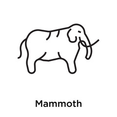 Mammoth icon vector sign and symbol isolated on white background