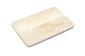 Wooden cutting board isolated on white background
