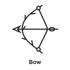 Bow icon vector sign and symbol isolated on white background