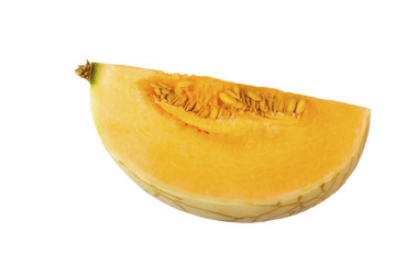 cut of melon isolated on white