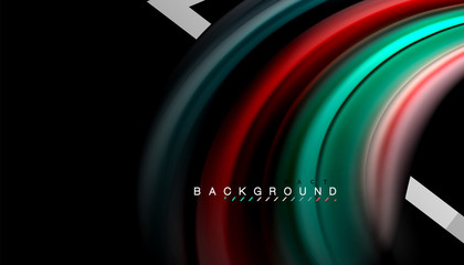 Liquid fluid colors holographic design with metallic style line shape