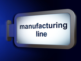 Industry concept: Manufacturing Line on advertising billboard background, 3D rendering