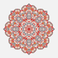 Mandala. Ethnicity round ornament. Ethnic style. Elements for invitation cards, brochures, covers. Oriental circular pattern. Arabic, Islamic, moroccan, asian, indian native african motifs.