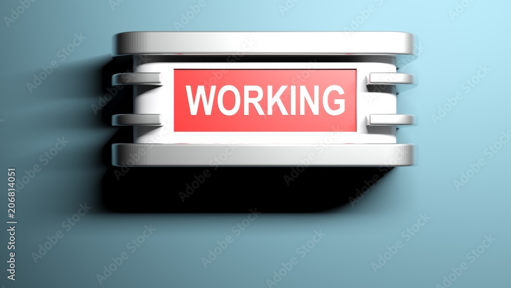 Poster working applique light - 3d rendering