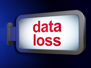 Information concept: Data Loss on advertising billboard background, 3D rendering