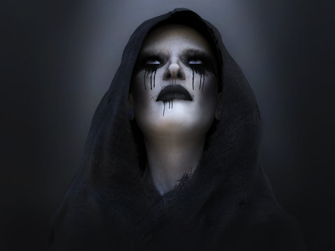 3D rendering of a death angel or demon.
