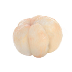 peeled mangosteen isolated on white