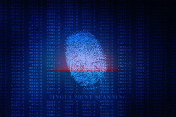 
Fingerprint Scanning Technology Concept 2d Illustration