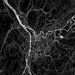Area map of Grenoble, France - obrazy, fototapety, plakaty
