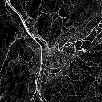 Area map of Grenoble, France
