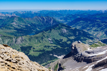 Greate Panorama View of Alpine Area in Swiss.