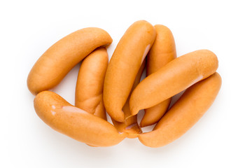 Pork sausage isolated on white background.