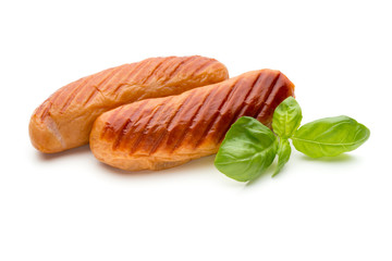 Pork sausage isolated on white background.