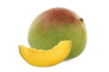 mango with slice isolated on white background