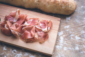Italian prosciutto and fresh baguette