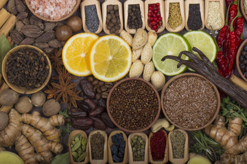 set of spices background