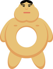 Asian, man donut on a white background