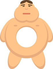 Obraz premium White man donut on a white background