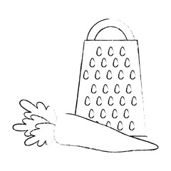 fresh carrot with grater vegetarian food vector illustration design