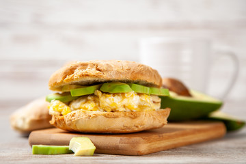 Avocado and egg sandwich