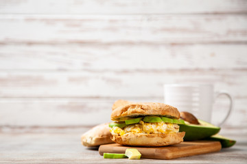Avocado and egg sandwich