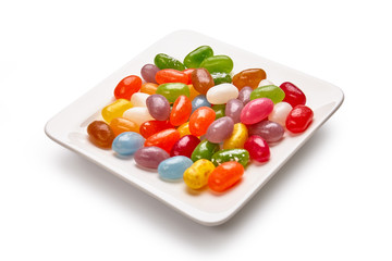 Colorful candies on the plate
