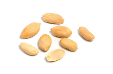 Fototapeta na wymiar group of peeled peanuts