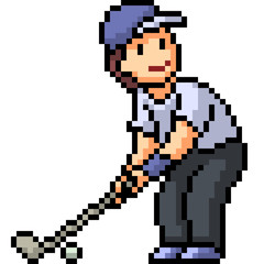 Fototapeta premium vector pixel art golf sport