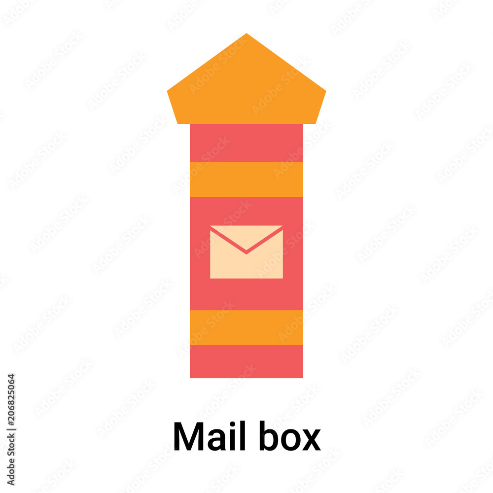 Poster mail box icon vector sign and symbol isolated on white background