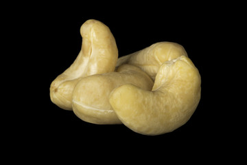 heap of Cashew isolated on black background