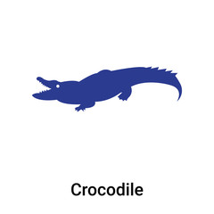 Crocodile icon vector sign and symbol isolated on white background