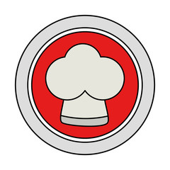 button with chef hat vector illustration design