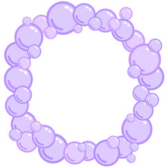 Fototapeta premium Bubble frame, place for text from blobs, soap blister bounding box, foam border, vector