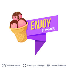 Summer badge isolated on white.