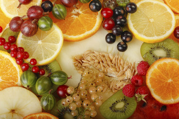 Fototapeta na wymiar fruits and berries background