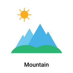 Mountain icon vector sign and symbol isolated on white background