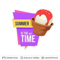 Summer badge isolated on white.