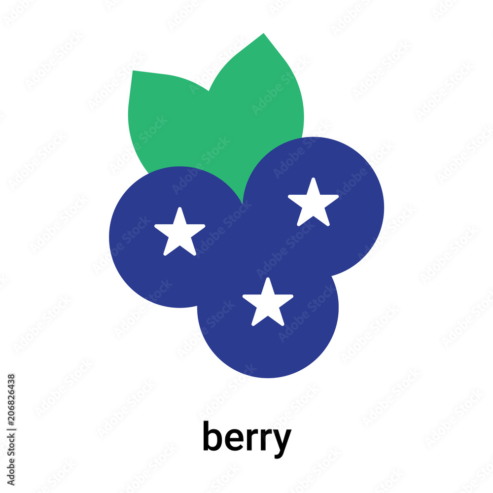 Canvas Prints Blueberry icon vector sign and symbol isolated on white background