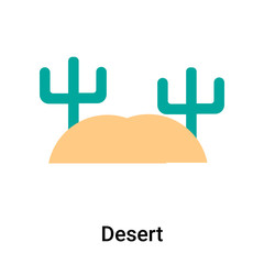 Desert icon vector sign and symbol isolated on white background