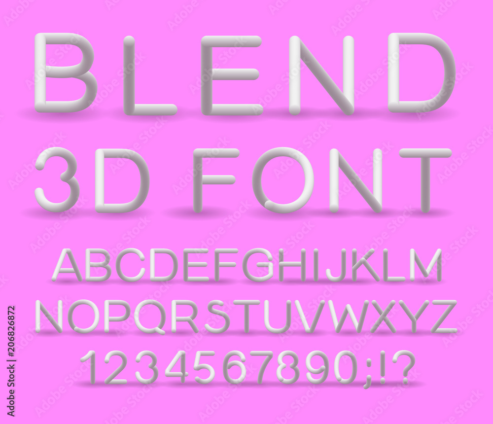 Fototapete 3d alphabet. vector set of color letters. font with a transition. gradient lettering. transition of 