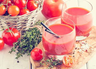 Tomato Juice and Fresh Tomatoes  