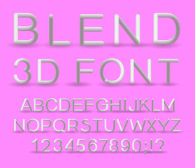 3d alphabet. Vector set of color letters. Font with a transition. Gradient lettering. Transition of a vivid color. The effect of shine. Futuristic style letters for your modern design.