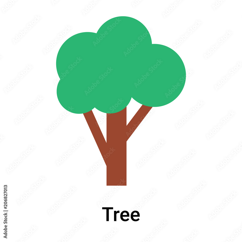 Poster tree icon vector sign and symbol isolated on white background