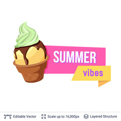 Summer badge isolated on white.