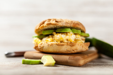 Avocado and egg sandwich