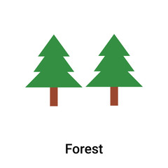 Fototapeta premium Forest icon vector sign and symbol isolated on white background