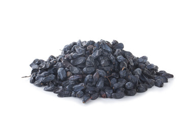 heap of dried barberry isolated on white background