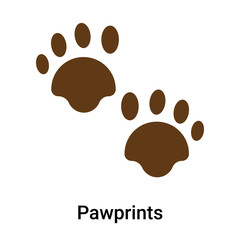 Pawprints icon vector sign and symbol isolated on white background