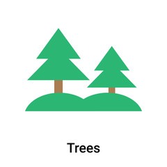 Fototapeta premium Trees icon vector sign and symbol isolated on white background