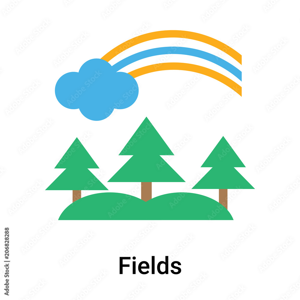 Poster fields icon vector sign and symbol isolated on white background